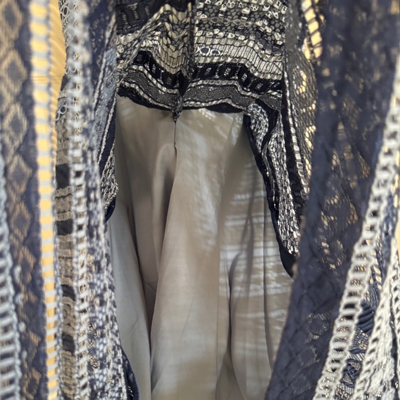 Ever New Women's Linear Fit and Flare Lace Eyelet Mini Dress Size 2 Navy - Picture 6 of 11